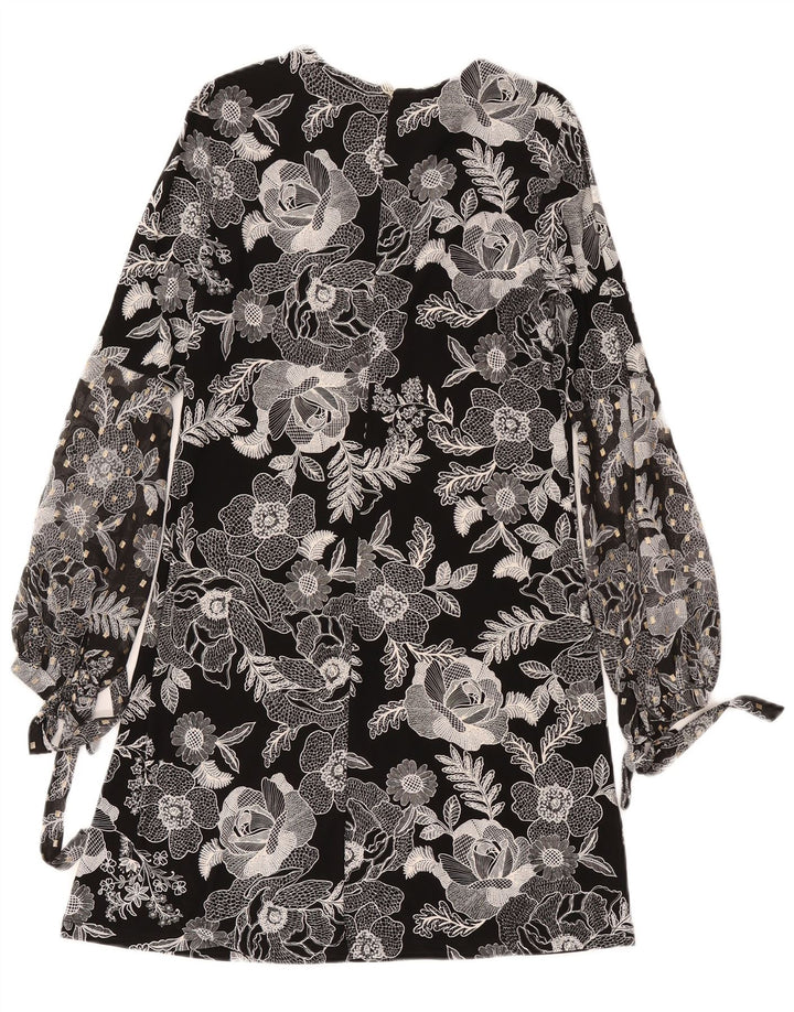 Tommy Hilfiger Dame Langærmet Shift Dress US 4 Small Black Floral