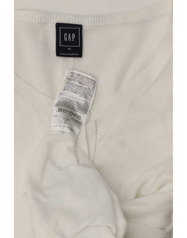 Gap Dame Cardigan Sweater UK 18 XL Hvid Bomuld