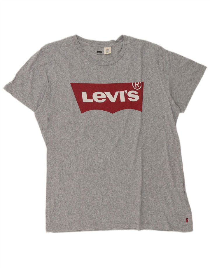 Levi's Herre grafisk T-shirt Top XL Grå Bomuld