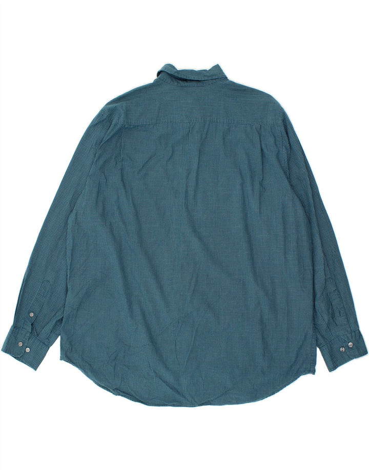 DKNY Mens Shirt XL Blue Check Cotton Vintage Dkny and Second-Hand Dkny from Messina Hembry 