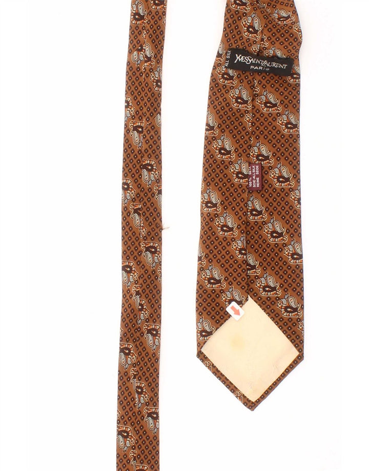 Yves Saint Laurent Herre slips One Size Brun Geometrisk Silke Classic