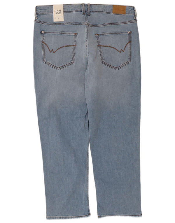 White Stuff Womens Straight Cropped Jeans UK 16 Large W36 L25 Blue Cotton