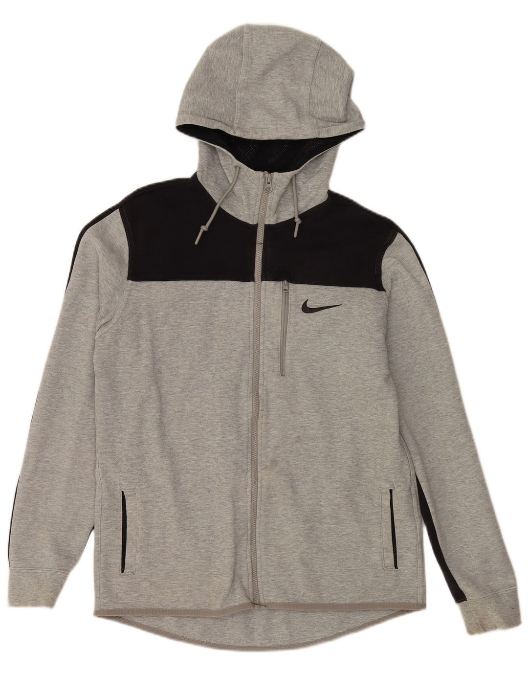 Nike hættetrøje med lynlås til mænd mellemgrå Colourblock Bomuld