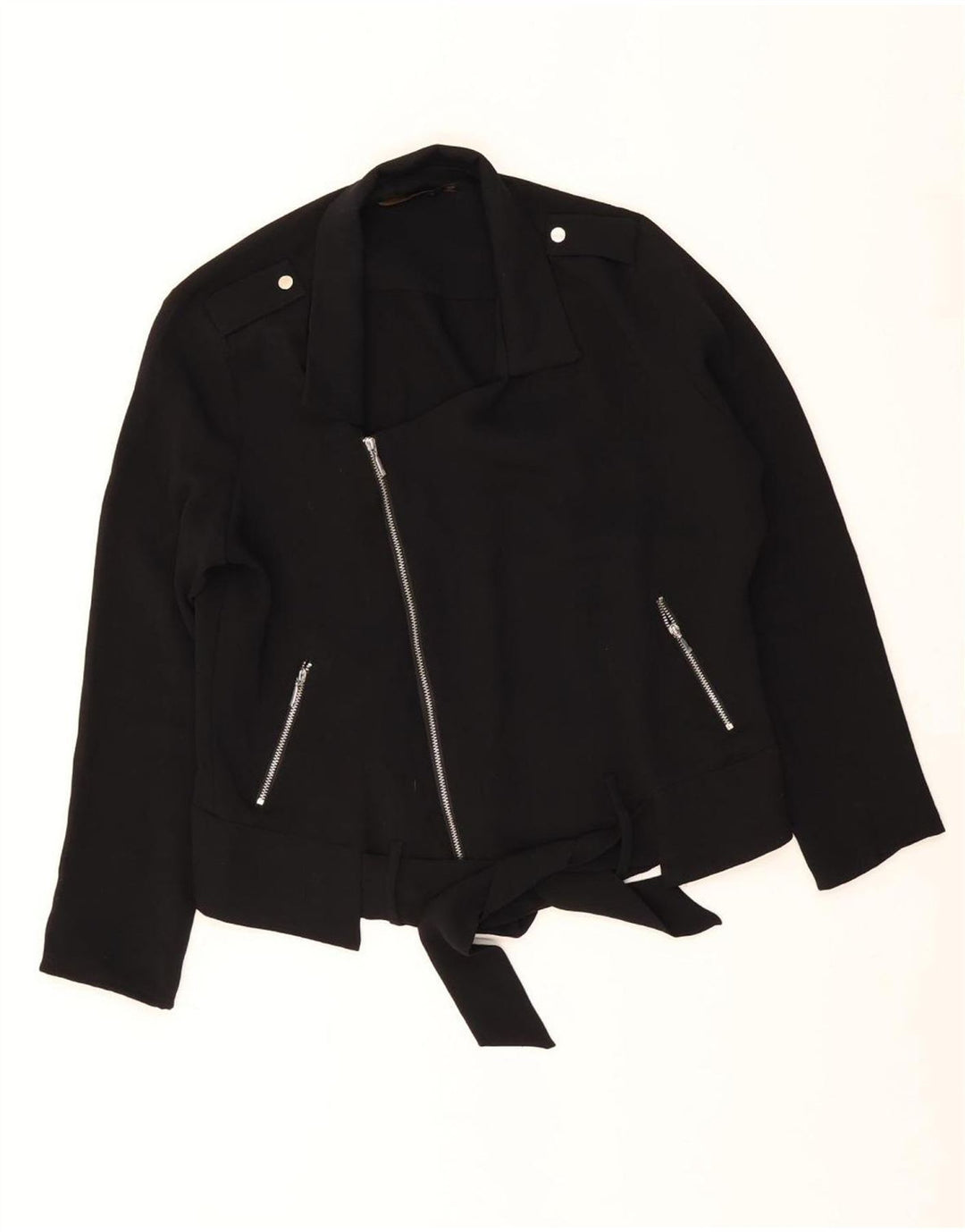 Zara Dame Biker Jacket UK 14 Medium Sort