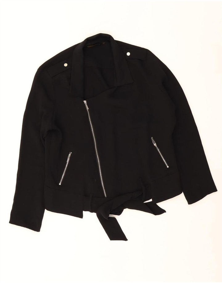 Zara Dame Biker Jacket UK 14 Medium Sort