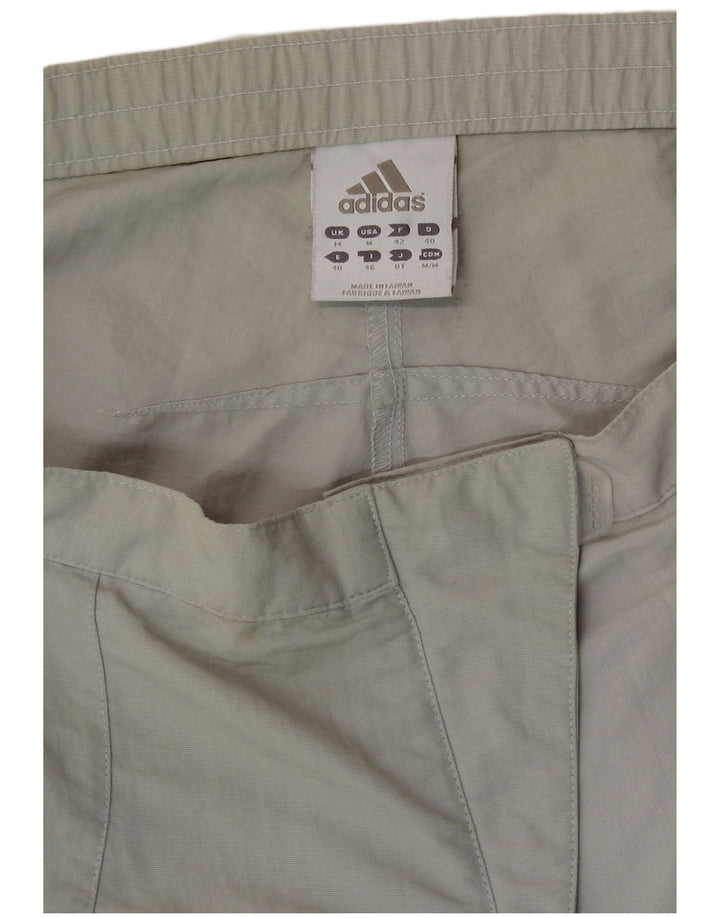 ADIDAS Dame Capri Træningsdragt Bukser UK 14 Medium Green Polyamid Sports