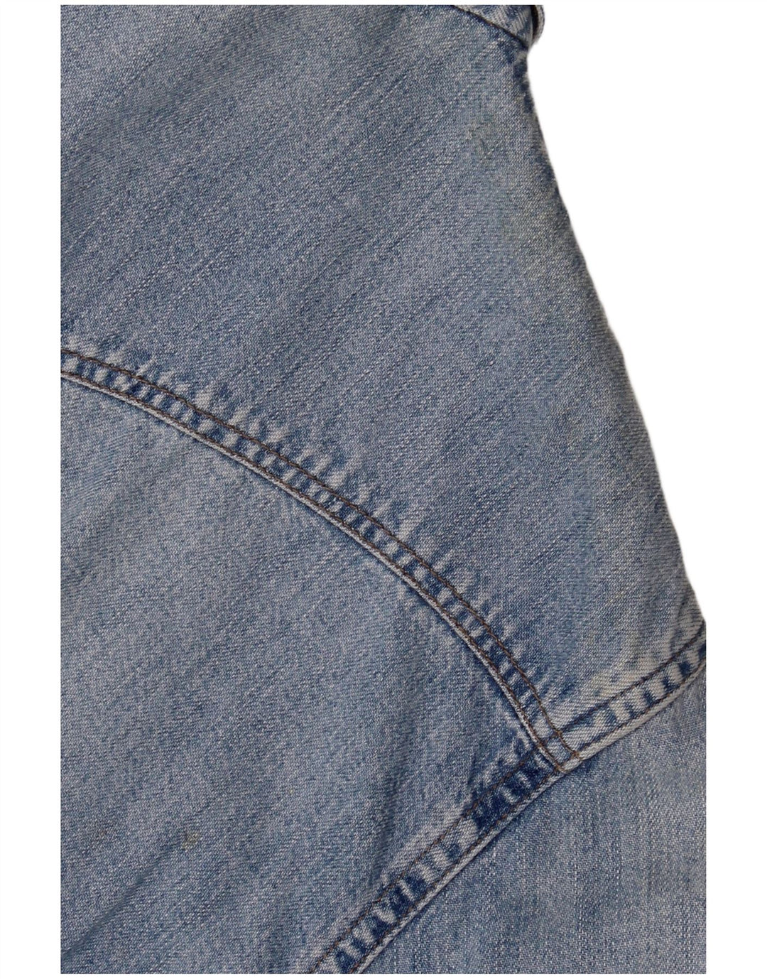 BENETTON Dame Denim Shirt UK 14 Medium Blue Bomuld