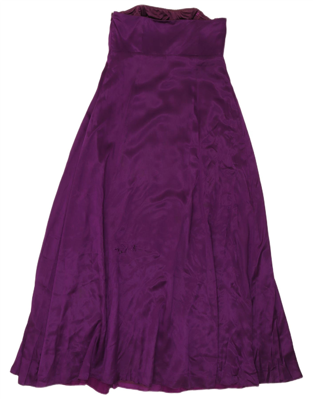 Monsoon Dame Stropløs Kjole UK 12 Medium Lilla Colourblock Silke