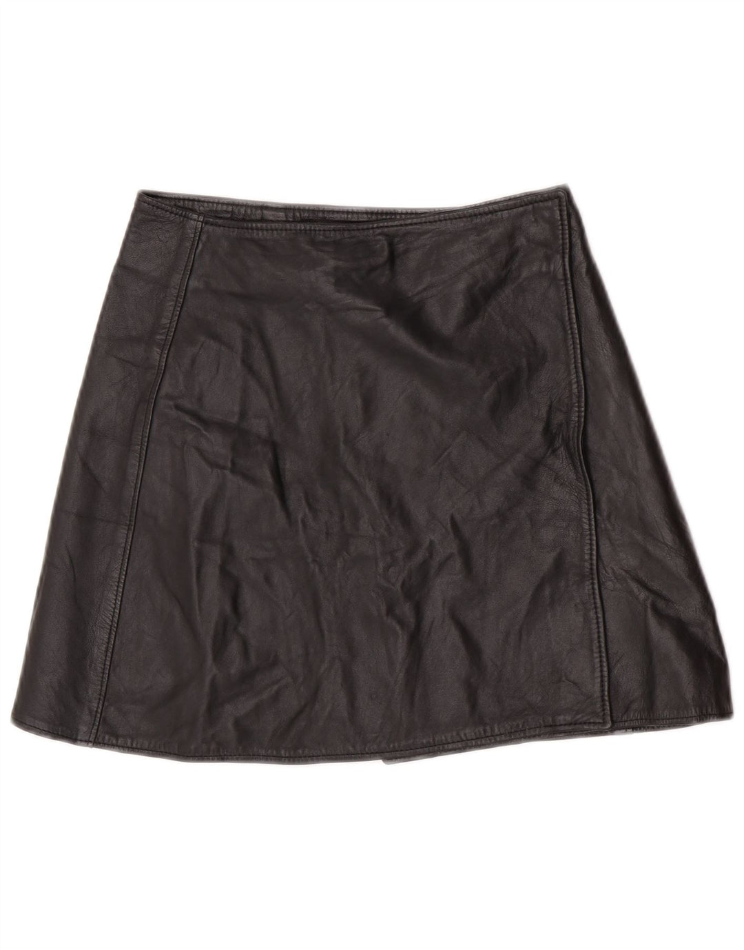 Conbipel Dame Wrap Læder Nederdel IT 44 Medium W32 Sort Læder