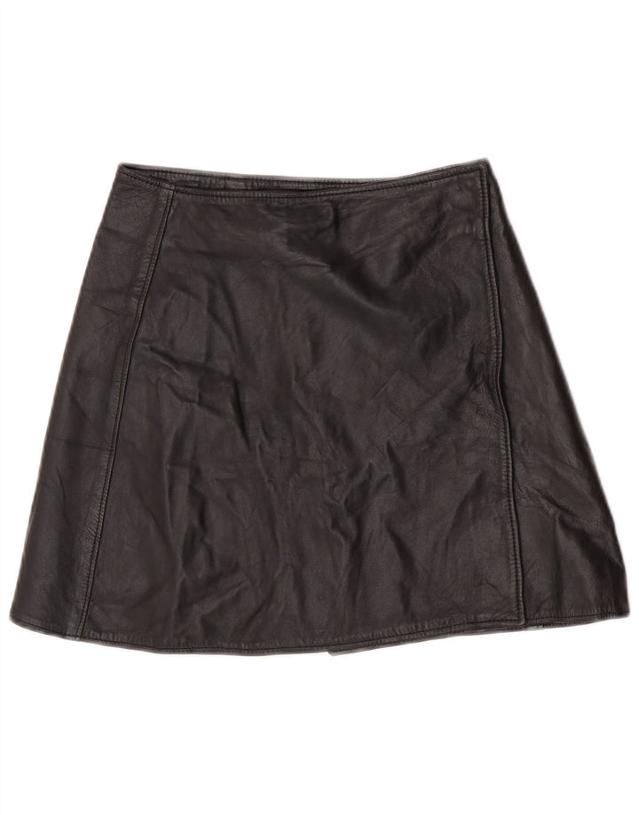 Conbipel Dame Wrap Læder Nederdel IT 44 Medium W32 Sort Læder