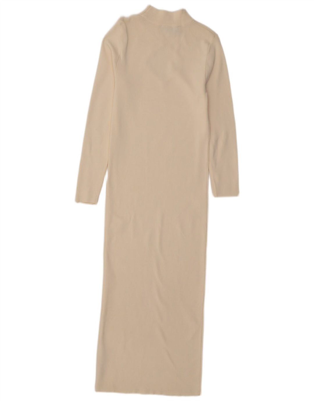 Zara Langærmet Maxikjole til kvinder UK 12 Medium Off White Viscose
