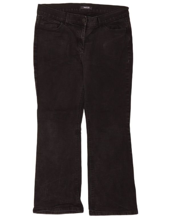 Marks & Spencer Dame Bootcut Jeans UK 18 XL W38 L27 Sort Bomuld