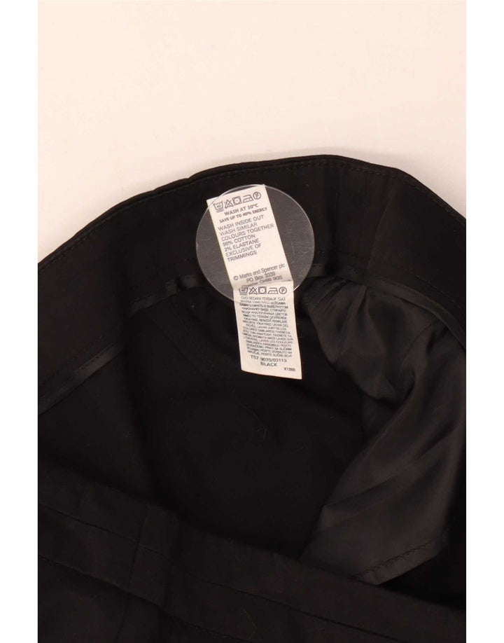Marks & Spencer Dame Cropped Trousers UK 12 Medium W30 L23 Black Bomuld