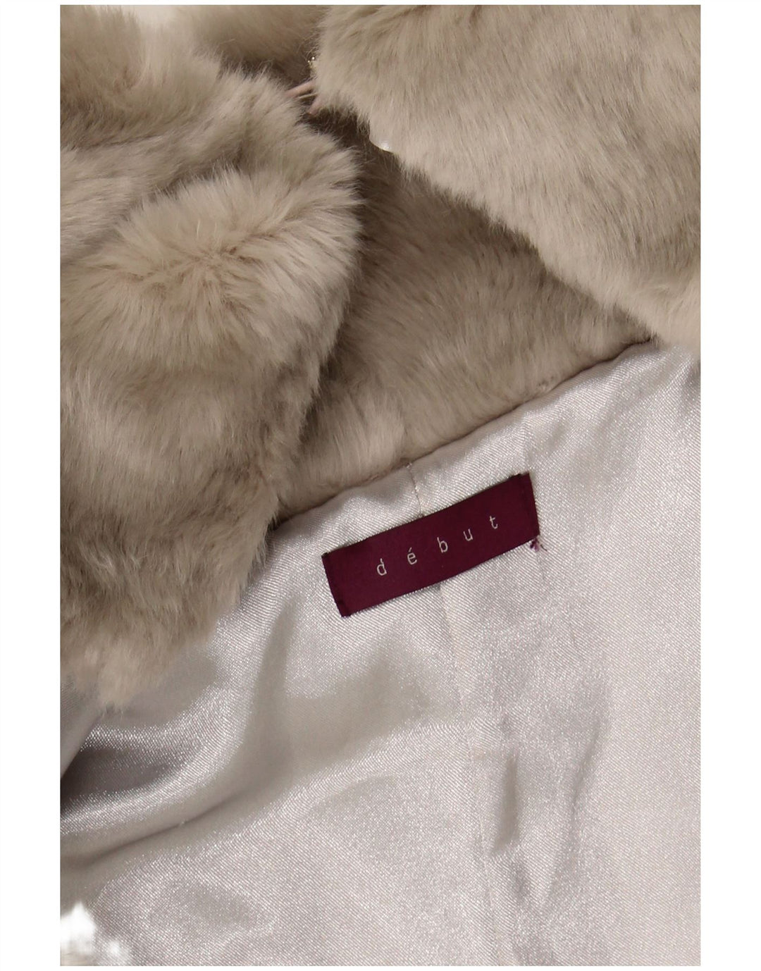 DEBUT Womens Faux Fur Bolero Jacket UK 12 Medium Grey