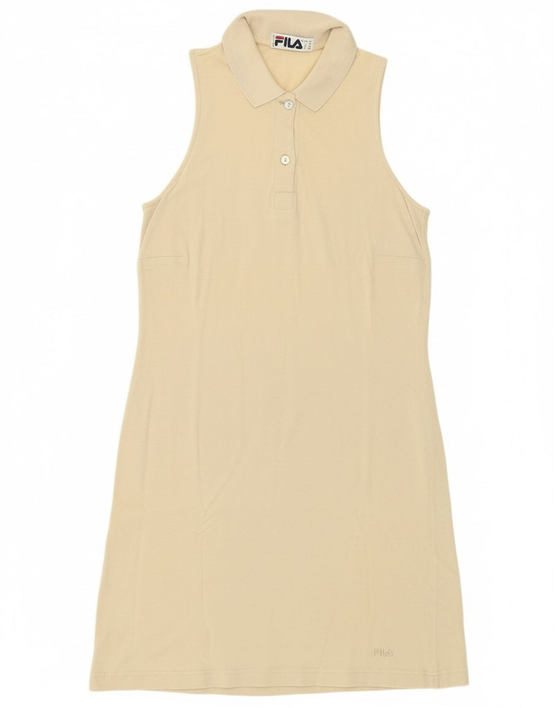 Fila Dame ærmeløs Polo Dress IT 44 Medium Beige Bomuld