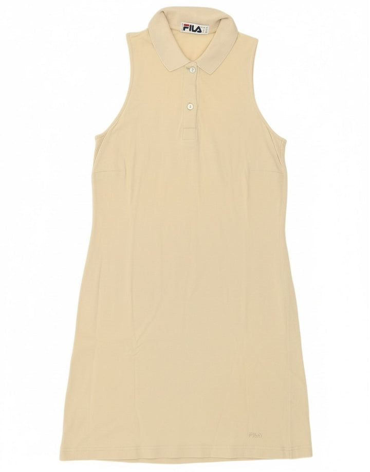 Fila Dame ærmeløs Polo Dress IT 44 Medium Beige Bomuld
