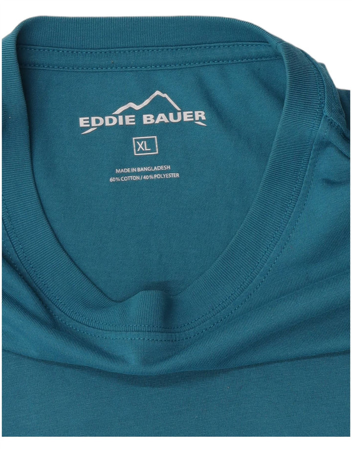 Eddie Bauer Herre T-Shirt Top XL Blå Bomuld