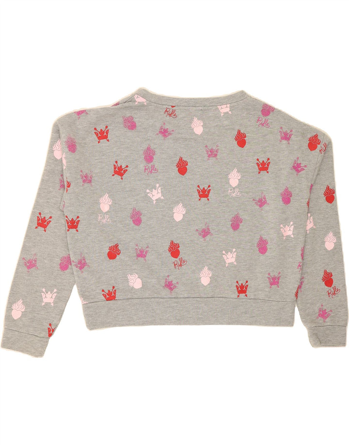 RIFLE Womens Abstract Pattern Sweatshirt Jumper UK 14 Medium Grey Vintage Rifle and Second-Hand Rifle from Messina Hembry 