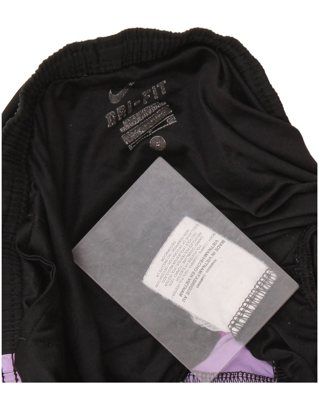 NIKE Dri Fit sportsshorts til kvinder UK 10 Small Black Colourblock Polyester