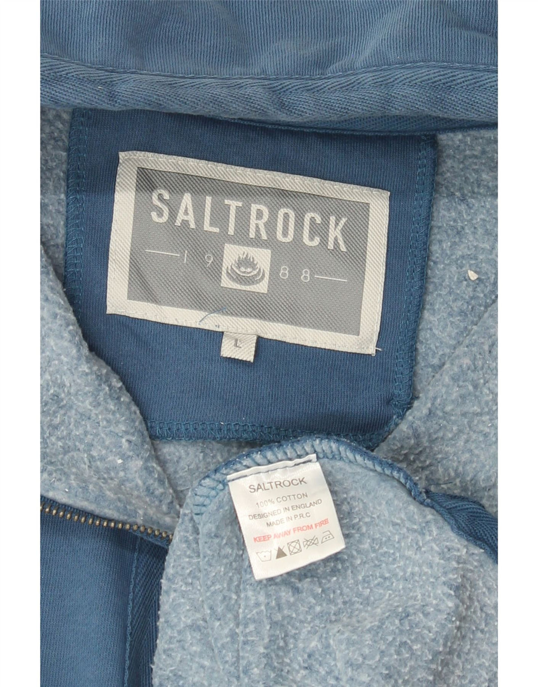 Saltrock Herre Zip Neck Sweatshirt Jumper Stor Blå Bomuld