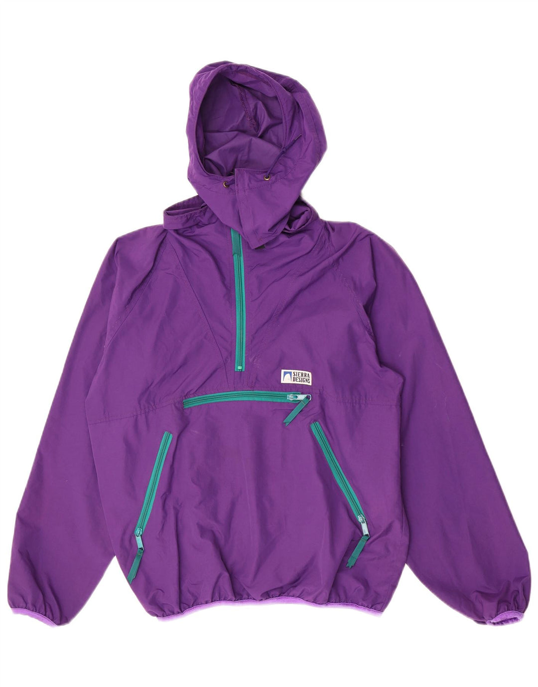 Sierra Designs Dame Hætte Anorak Jakke UK 14 Medium Lilla Nylon