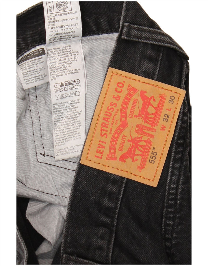 Levi's Herre 555 Straight Jeans W32 L30 Sort Bomuld