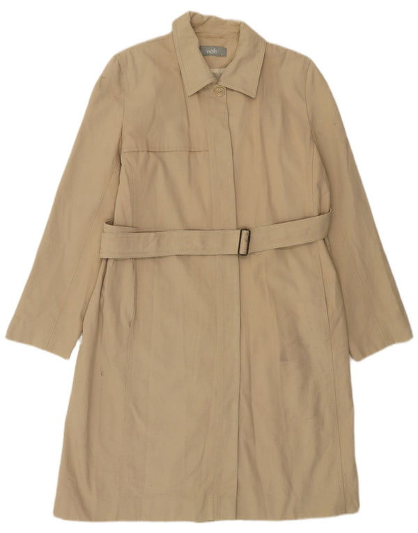 WALLIS Trench Coat til kvinder UK 12 Medium Beige Bomuld