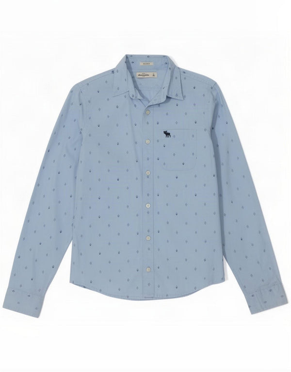Abercrombie & Fitch Muscle Shirt til drenge 15-16 år XL Blå Geometrisk Bomuld