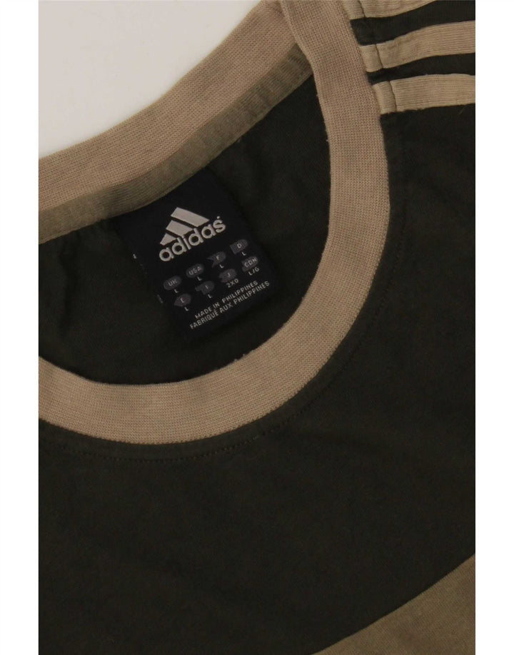 Adidas Herre T-Shirt Top Stor Khaki Colourblock