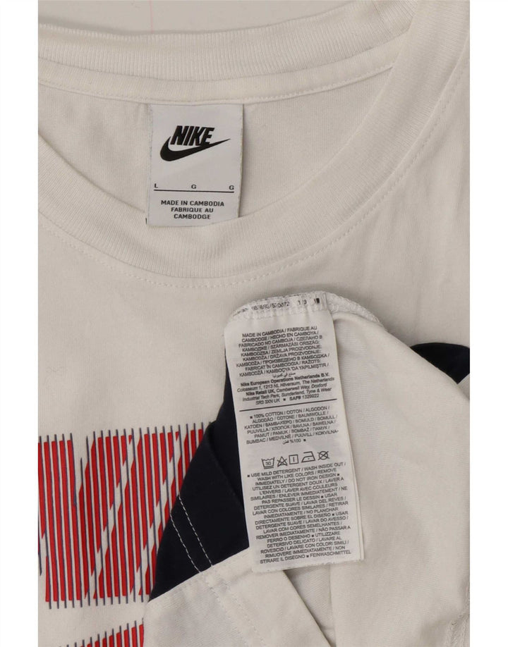 Nike grafisk T-shirt top til mænd, stor hvid colourblock bomuld