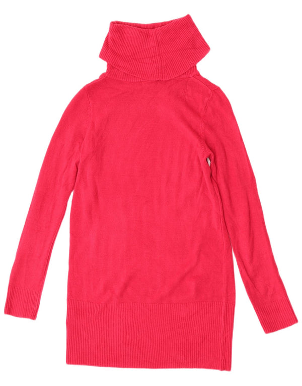 Marks & Spencer Dame Roll Neck Langærmet Jumper Dress UK 10 Small Pink