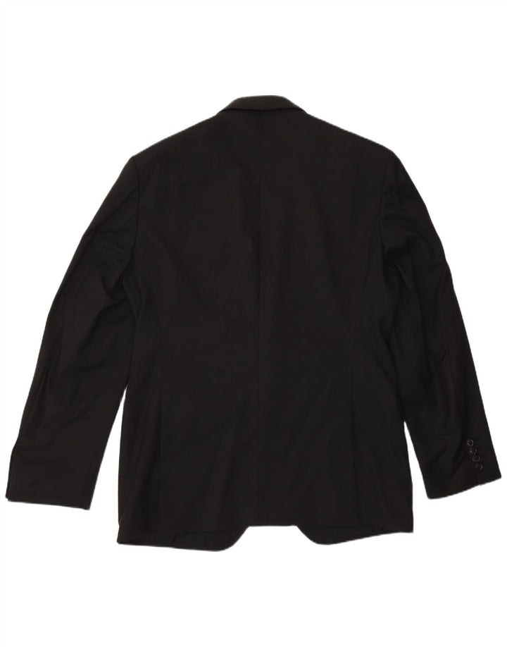 Hugo Boss Herre 2-knaps blazerjakke EU 50 Large Black Virgin Wool