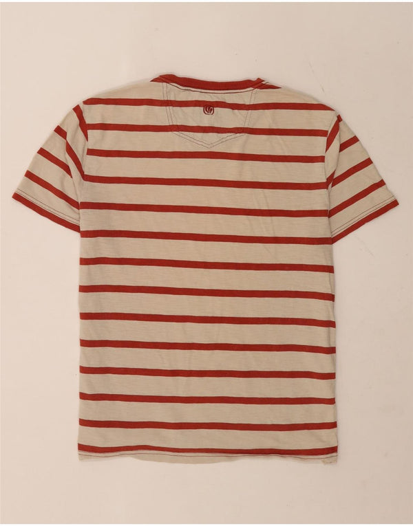 Fat Face Herre T-Shirt Top Medium Beige Stribet Bomuld