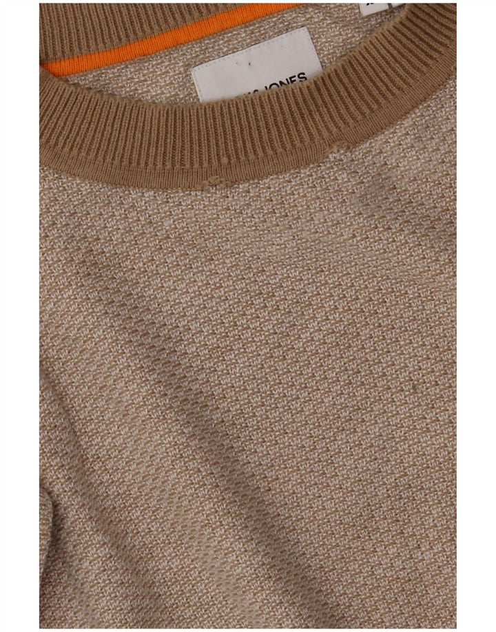 JACK & JONES Herre Crew Neck Jumper Sweater XL Beige Akryl