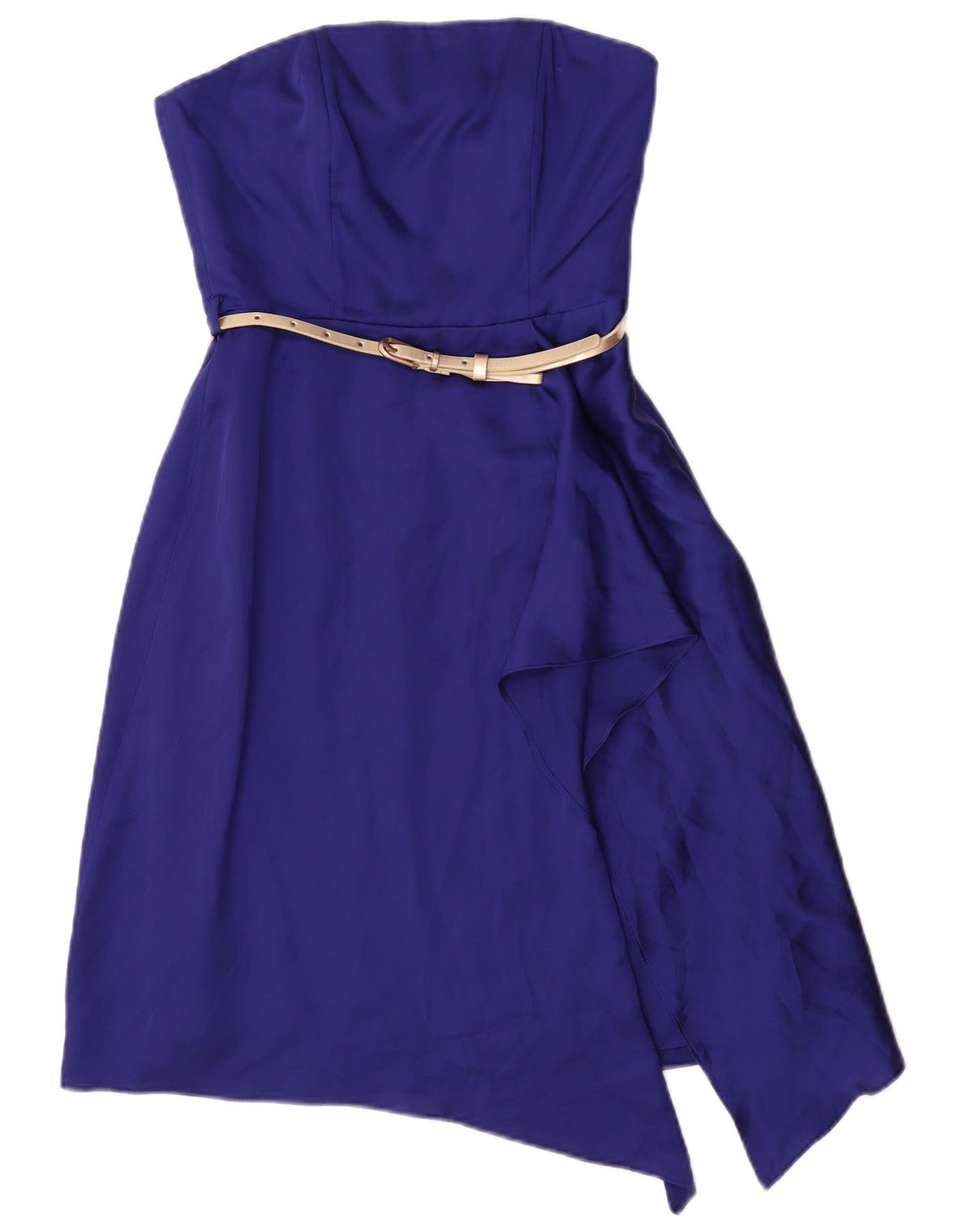 Coast Womens Asymmetrisk Stropløs Kjole UK 6 XS Blå Polyester