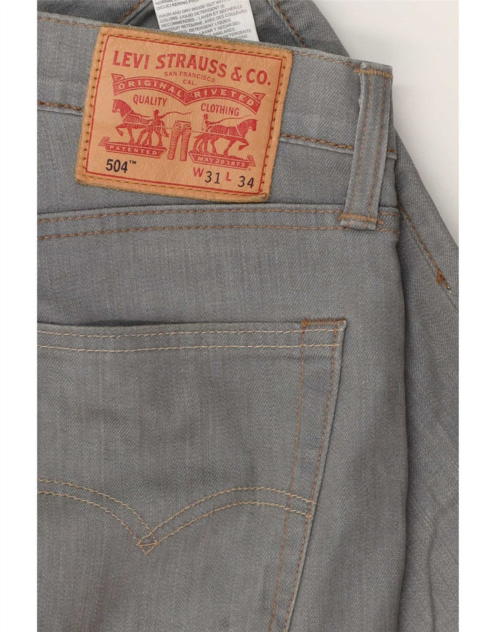 Levi's Herre 504 Straight Jeans W31 L34 Grå Bomuld