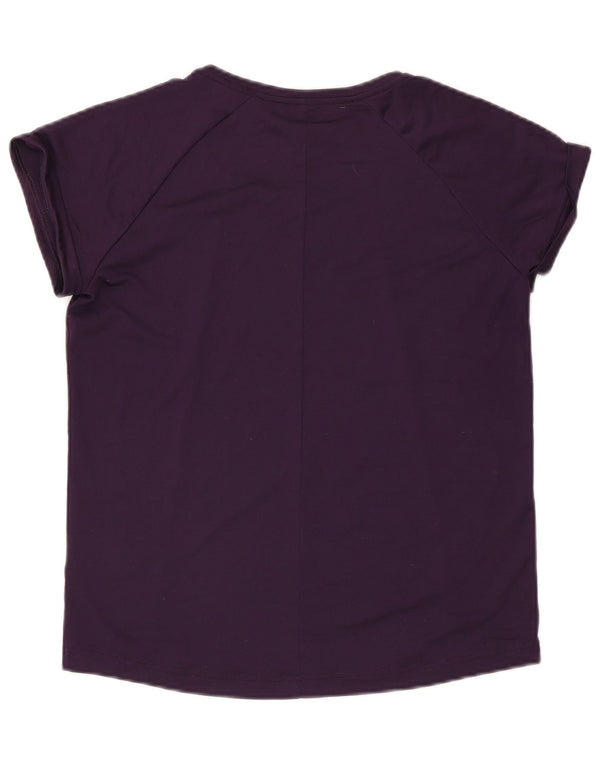 Adidas Dame Climalite T-Shirt Top UK 12/14 Medium Lilla Polyester