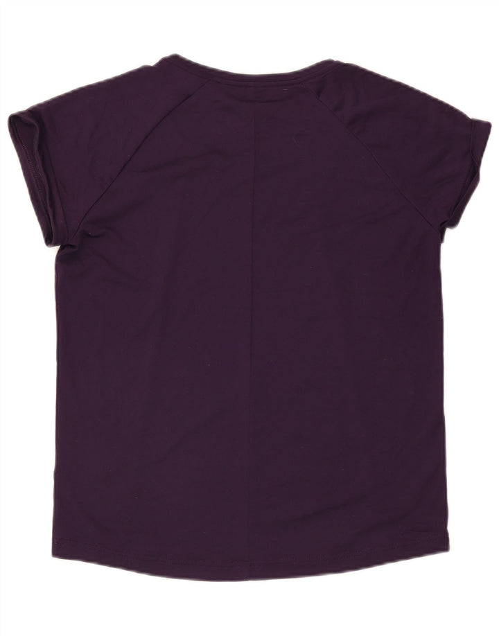 Adidas Dame Climalite T-Shirt Top UK 12/14 Medium Lilla Polyester