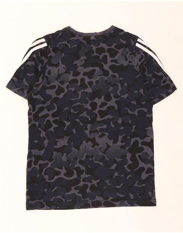 Adidas drenge grafisk t-shirt top 13-14 år blå camouflage bomuld