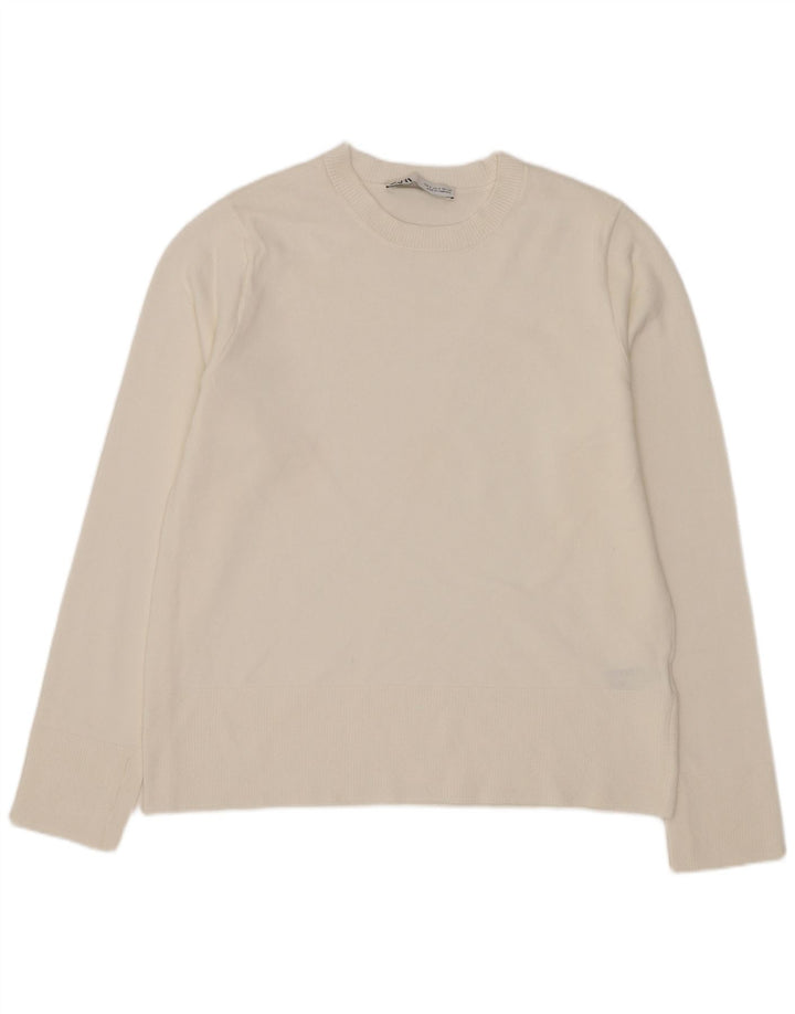 Zara Dame sweater med rund hals DK 10 Small White Viscose