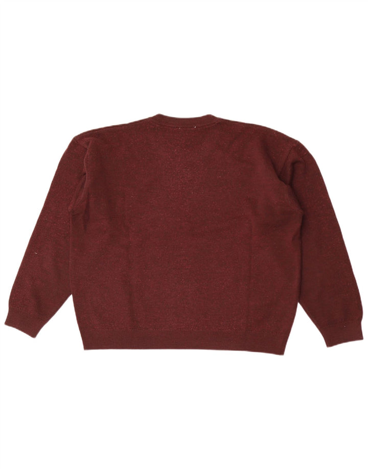 LACOSTE Herre trøjetrøje med rund hals str. 4 Medium Maroon Flecked Wool