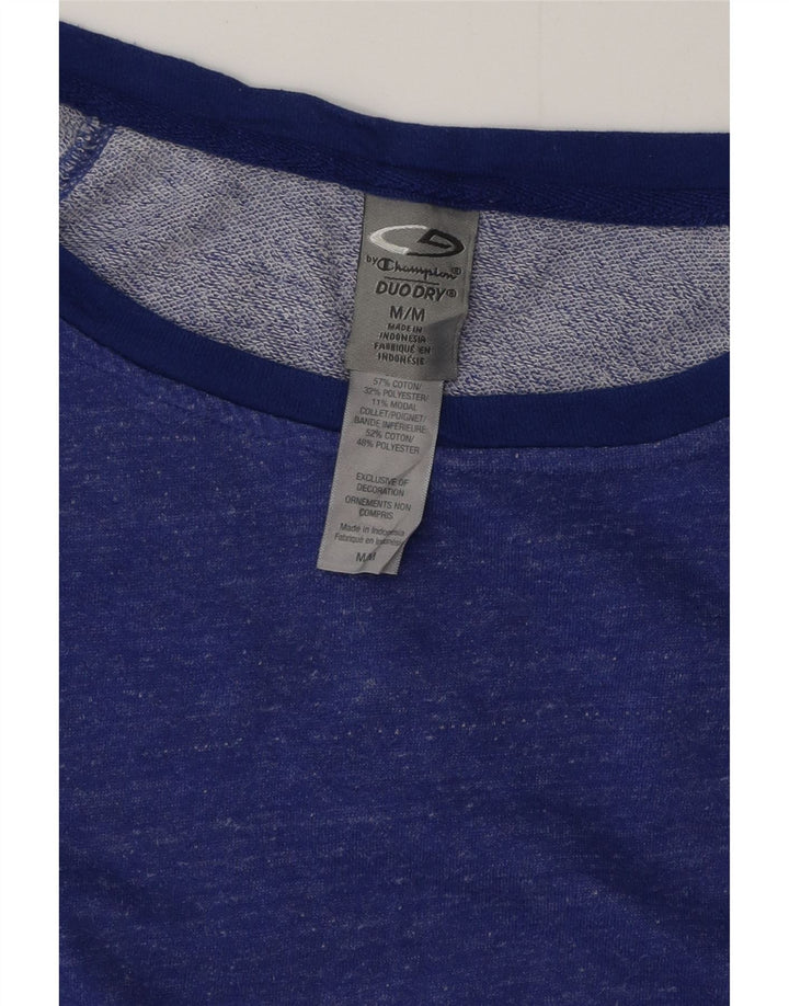 CHAMPION Dame Sweatshirt Jumper UK 14 Medium Blue Flecked Bomuld