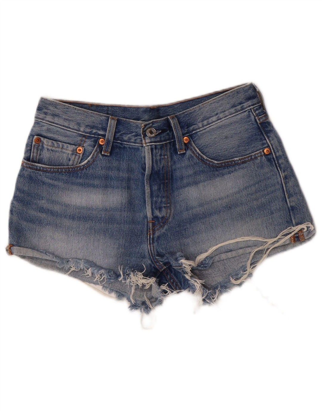 Levi's Womens 501 Distressed Denim Shorts W26 Small Blue Cotton Classic