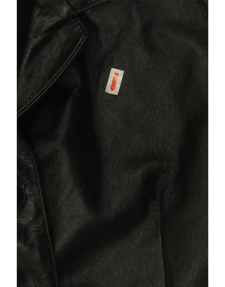 Vintage læderjakke til kvinder UK 14 Medium sort læder