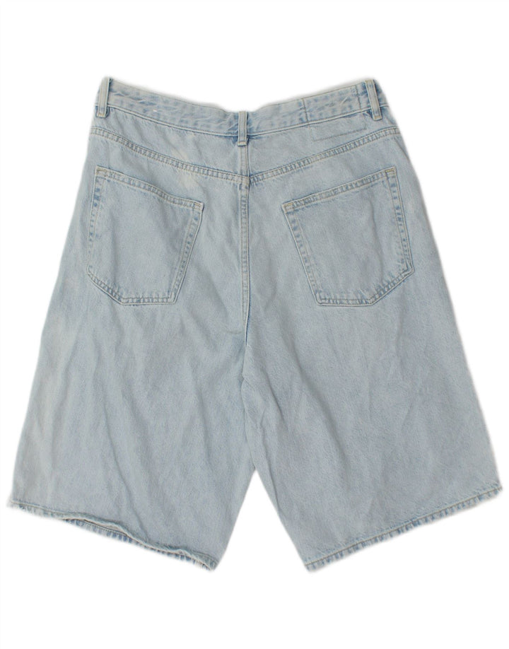 Zara Herre Denim Shorts EU 42 Large W32 Blå Bomuld