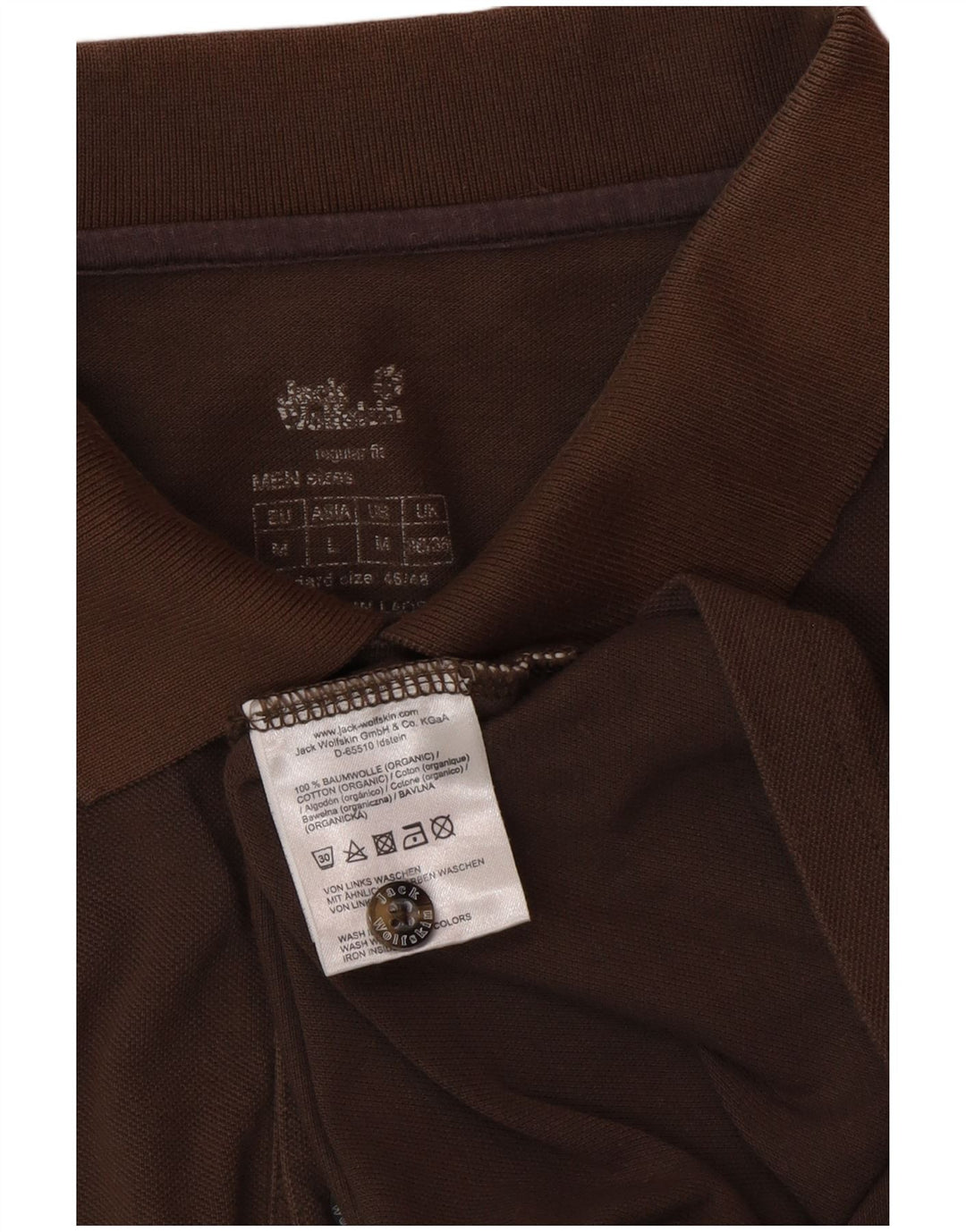 JACK WOLFSKIN Polotrøje til mænd UK 36/38 Medium brun bomuld