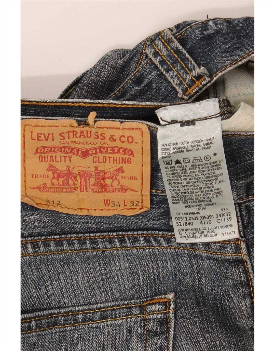 Levi's Herre 512 Bootcut Jeans W34 L32 Blå Bomuld