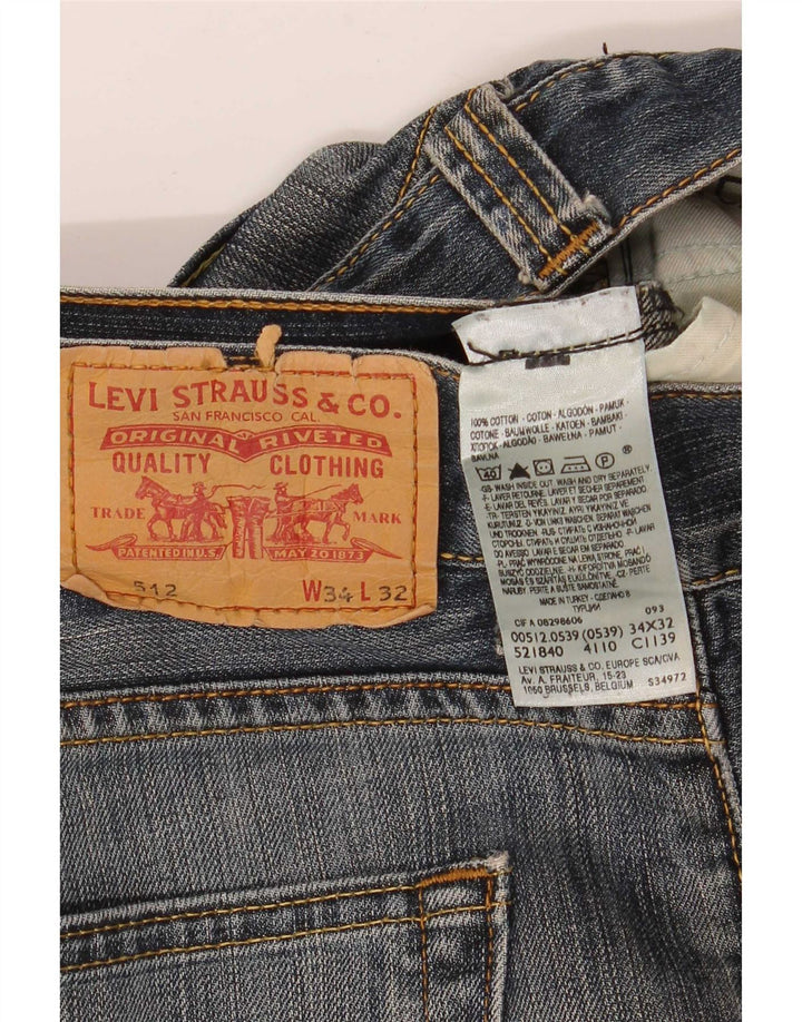 Levi's Herre 512 Bootcut Jeans W34 L32 Blå Bomuld