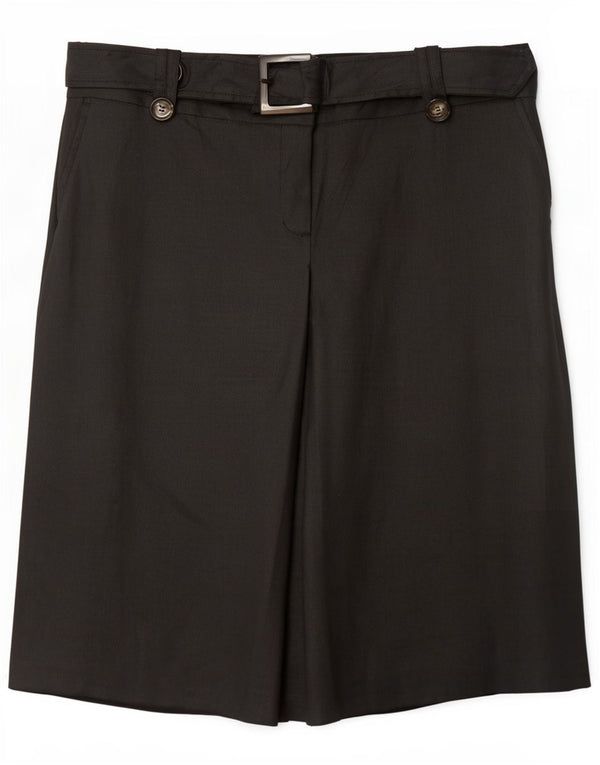 Zara Midi Nederdel XL W32 Sort Ramie