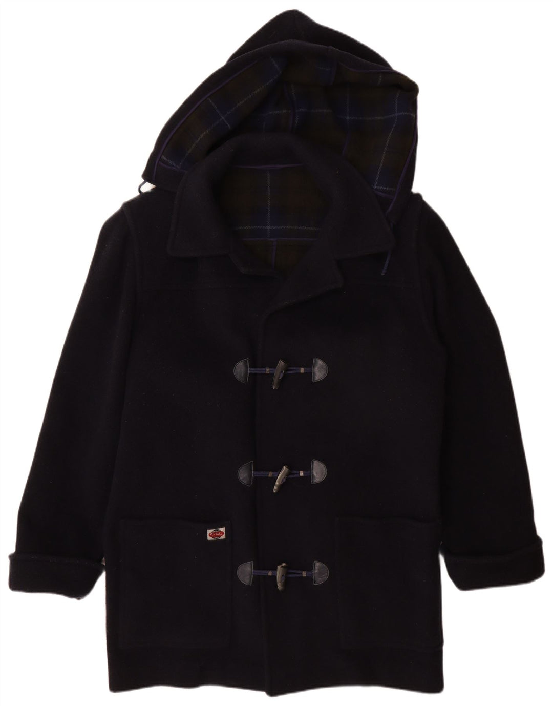 Pierre Cardin Herre Hooded Duffle Coat IT 50 Large Navy Blue Uld
